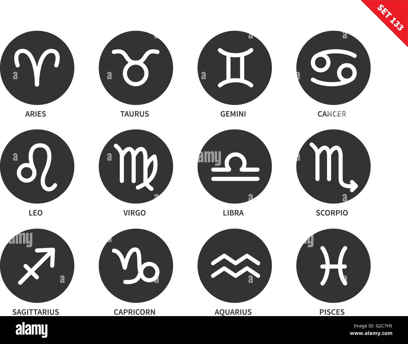 Zodiac icons on white background Stock Vector Image & Art - Alamy