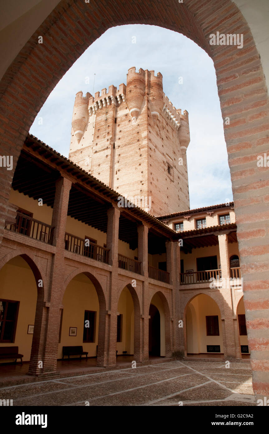 Courtyard. La Mota castle, Medina del Campo, Valladolid province, Castilla Leon, Spain. Stock Photo