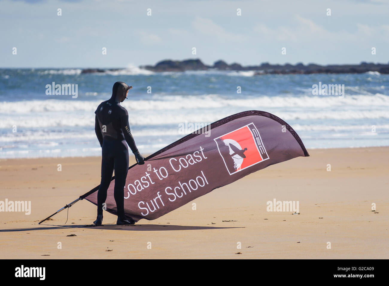 Surf school, John Muir Country Park, Dunbar, Scotland Stock Photo