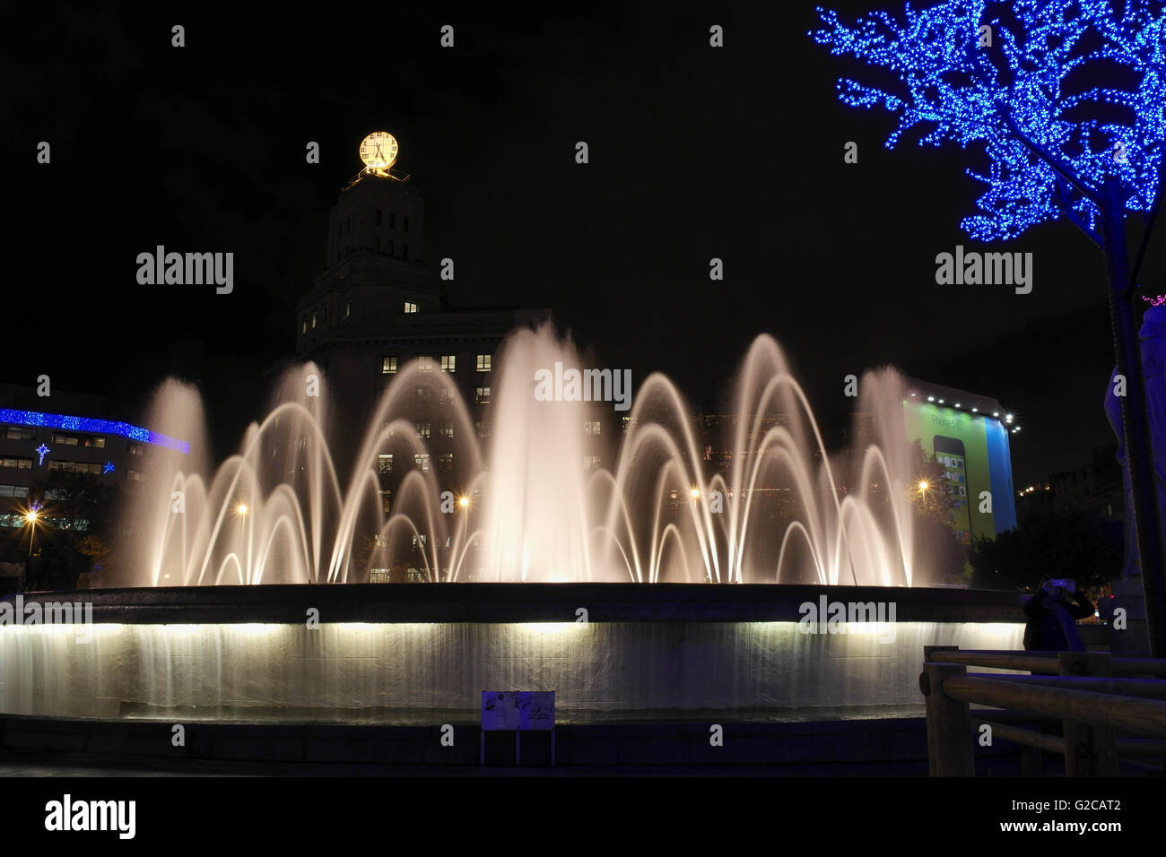 Magical water fountain in the center of Barcelona Spain Stock Photo Alamy