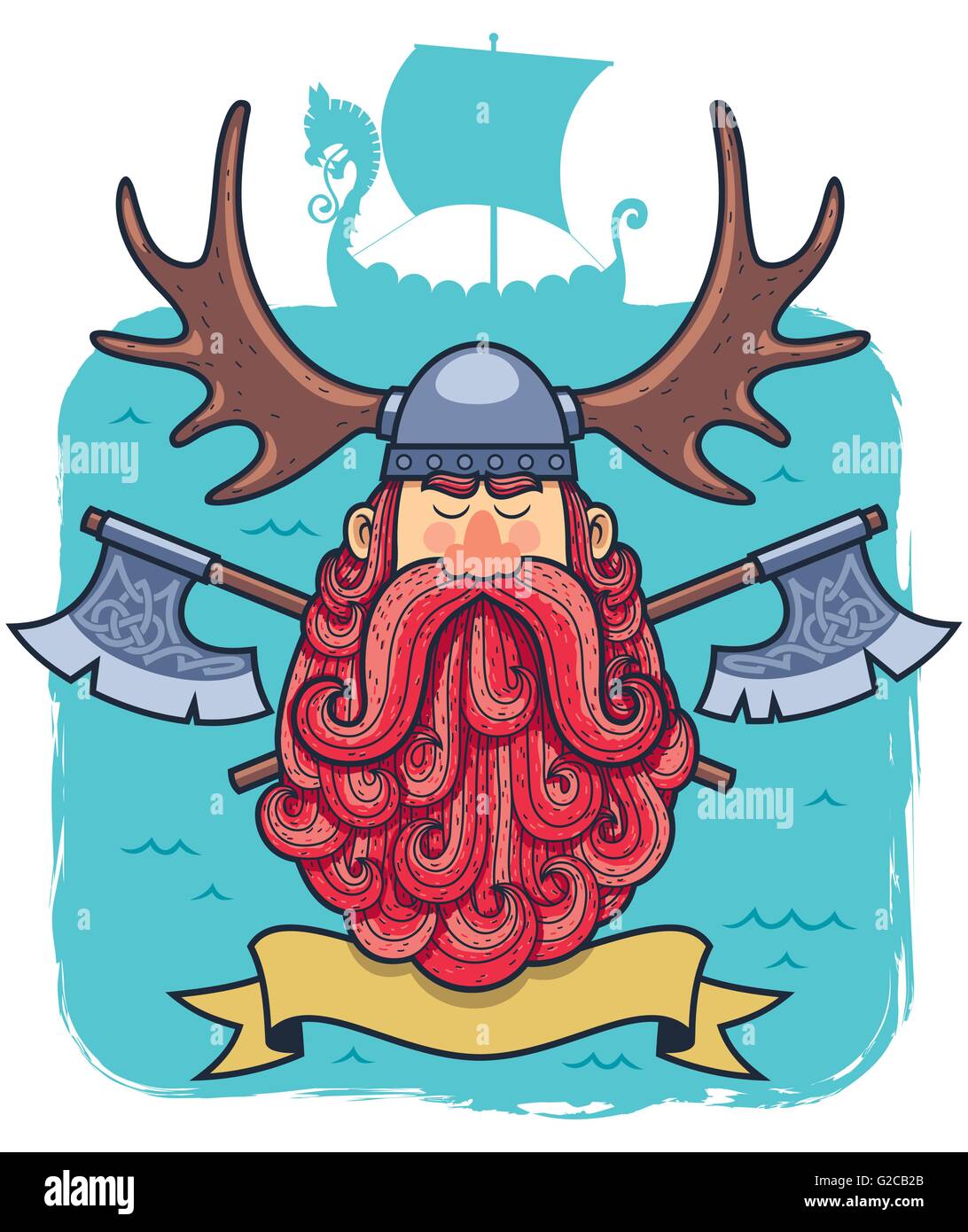 Concept illustration for Viking. Stock Vector