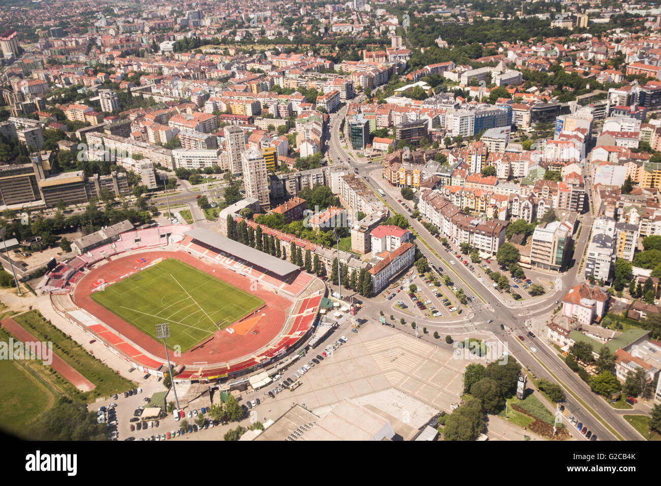Novi Sad photographed from air by day Stock Photo Alamy
