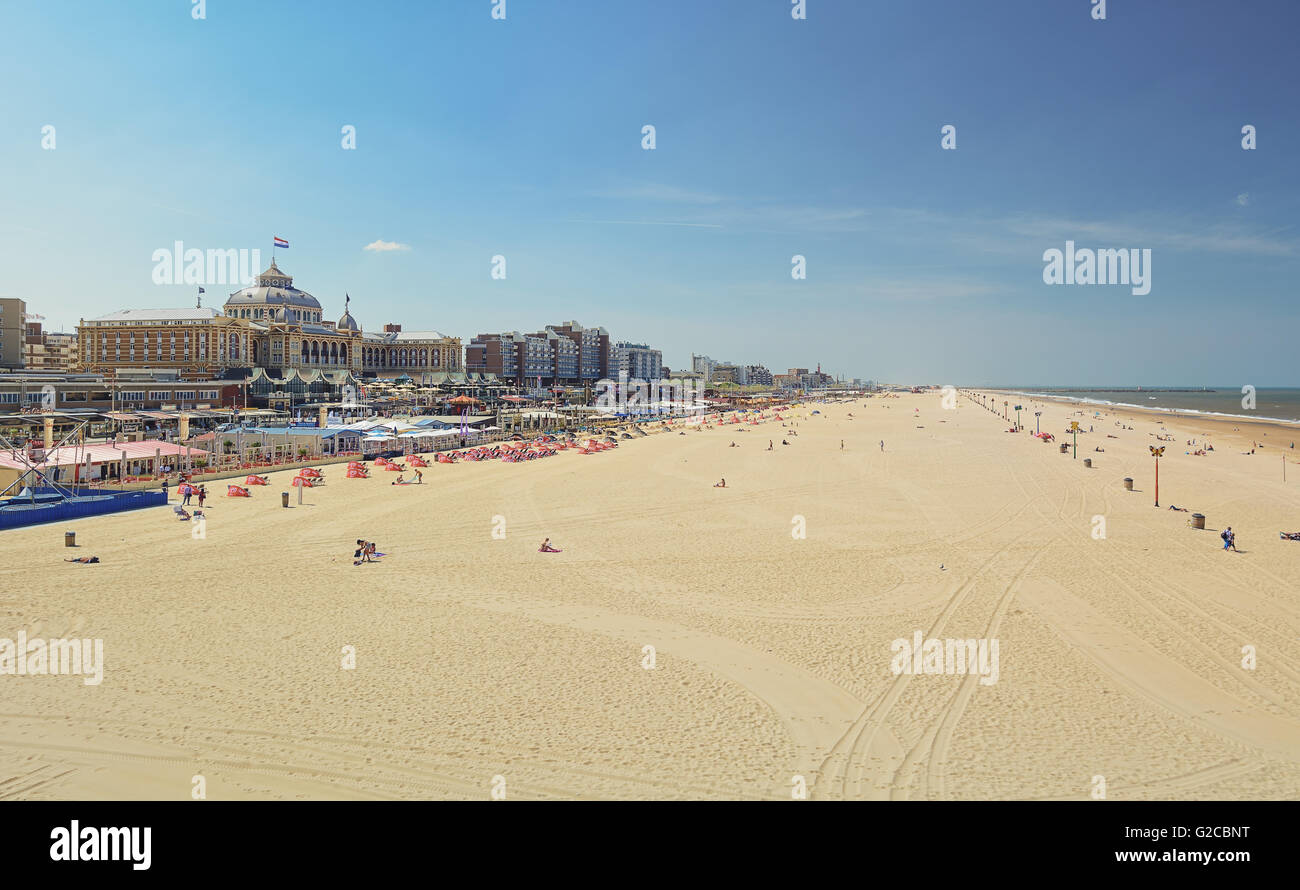 Beach and promenade of Scheveningen, The Netherlands Stock Photo