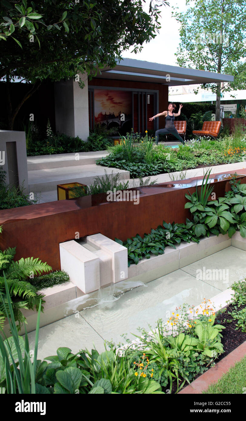 Paul Martin; Vestra Wealth Garden of Mindful Living, Gold Medal winning garden by Paul Martin, RHS Chelsea Flower Show 2016 Stock Photo