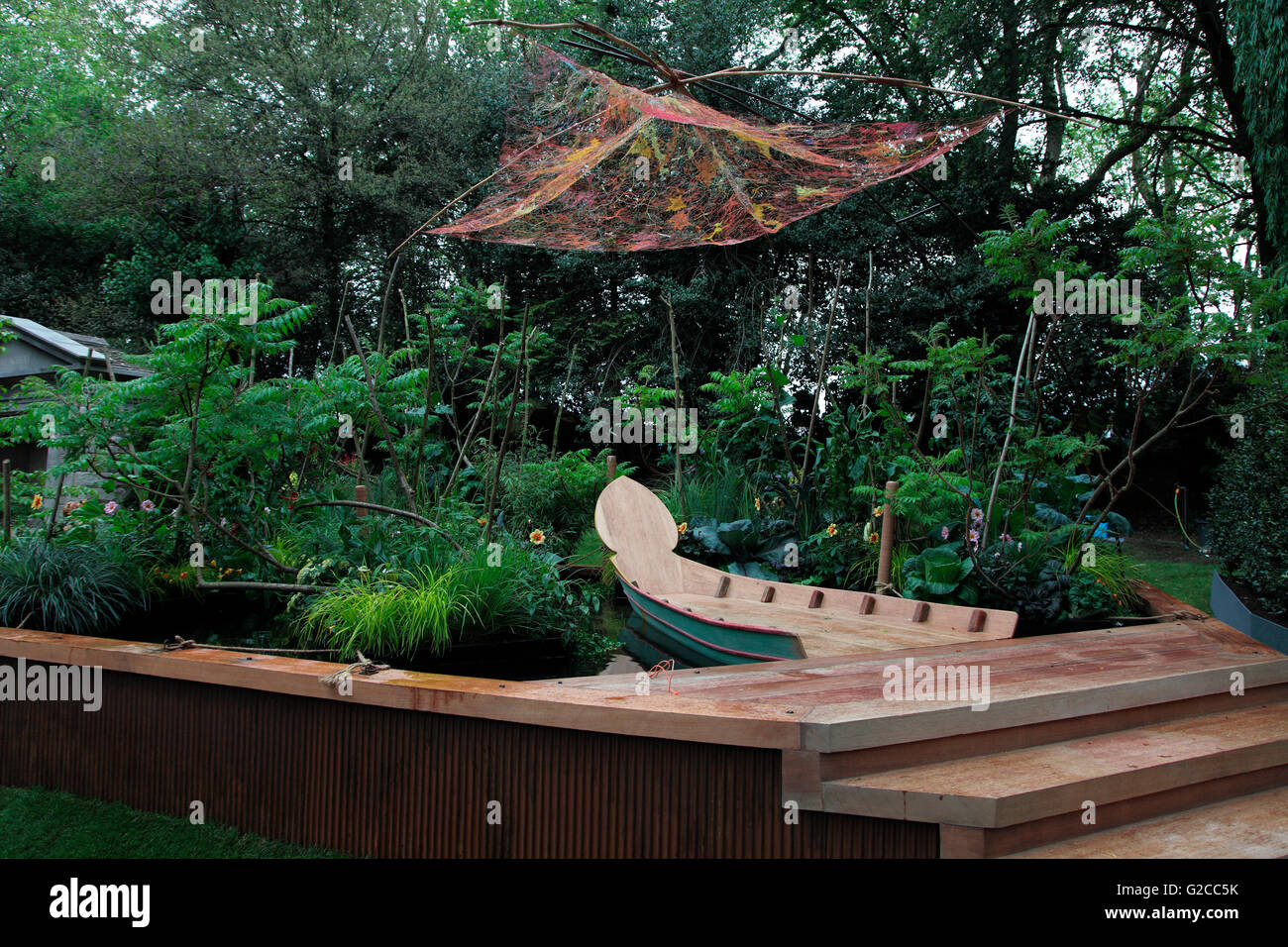 Viking Cruises Garden by Sarah Eberle inspired by the Mekong Delta, RHS Chelsea Flower Show 2016 Stock Photo