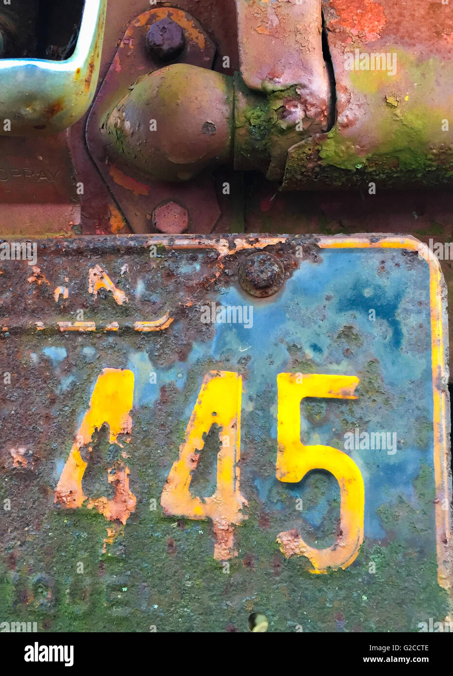 detail of an old 1950 Chevy and Tennessee license plate, 445 Stock Photo