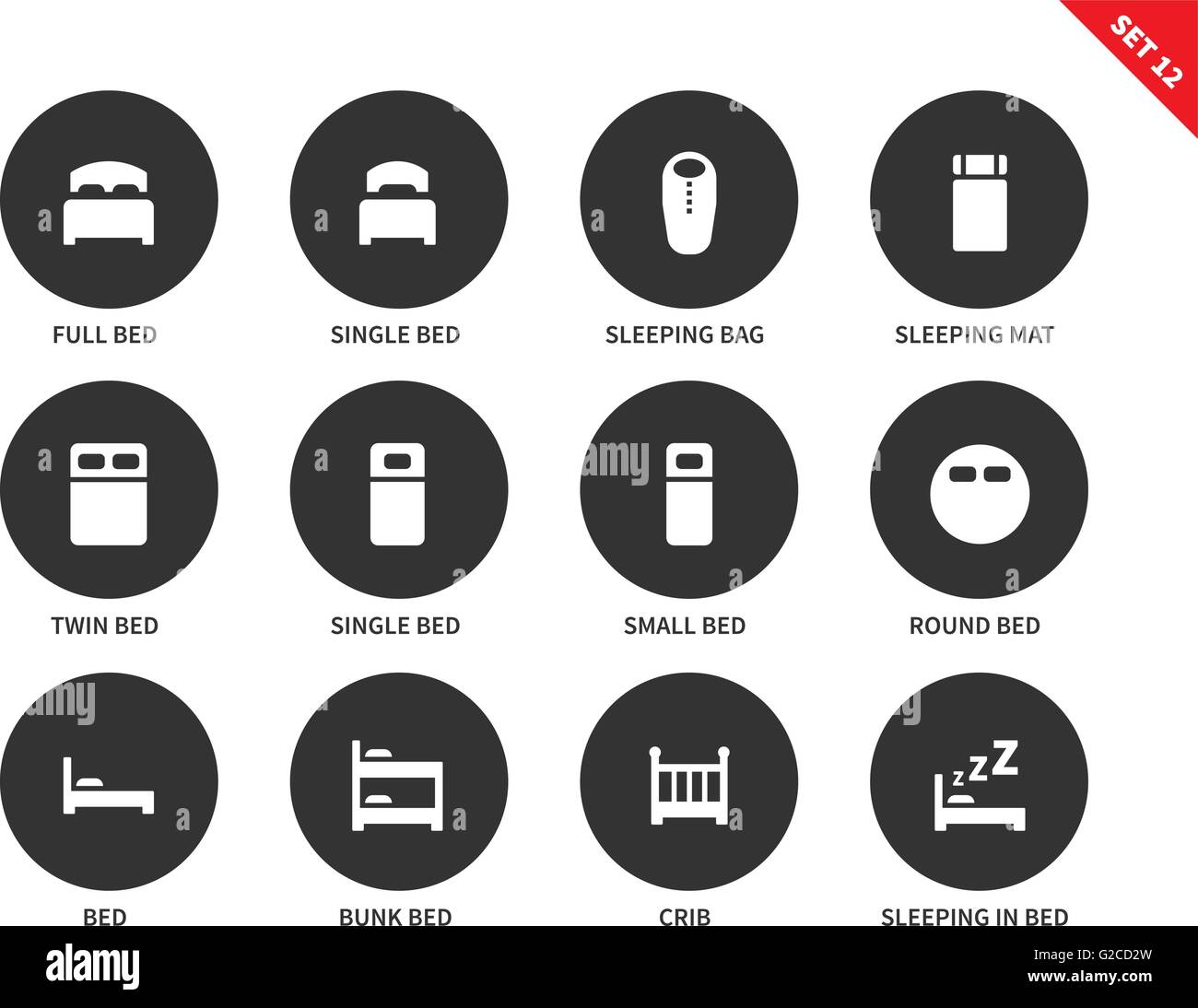 Big bed vector icon Stock Vector Images - Alamy