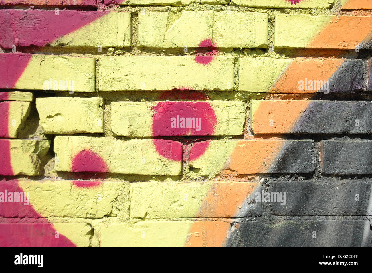 Old colorful brick wall - background Stock Photo - Alamy
