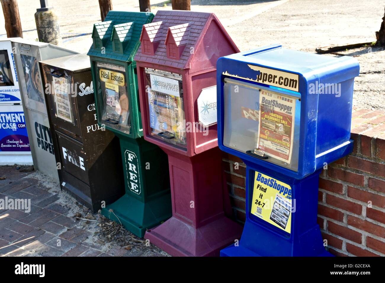 Newspaper boxes in the city of Annapolis Maryland Stock Photo Alamy