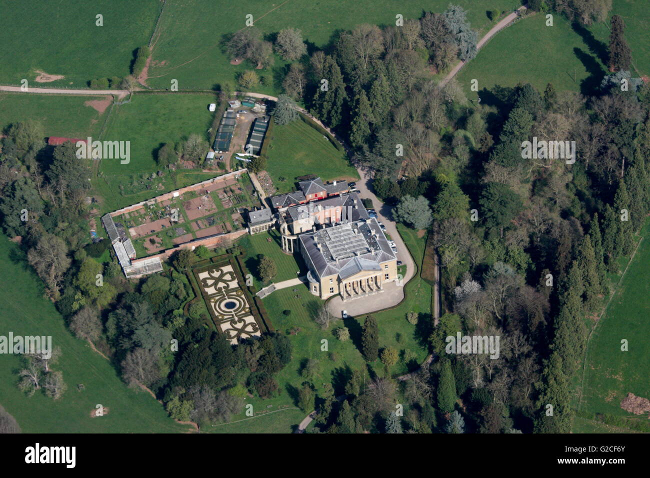 Aerial View of Whitbourne Hall Stock Photo