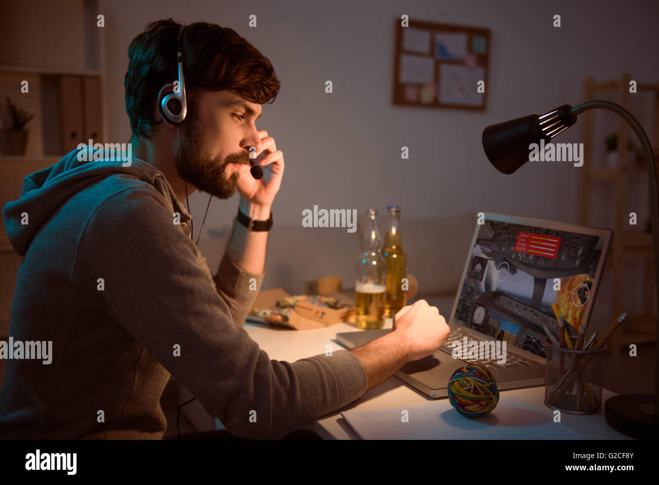 Guy having a rest after work Stock Photo