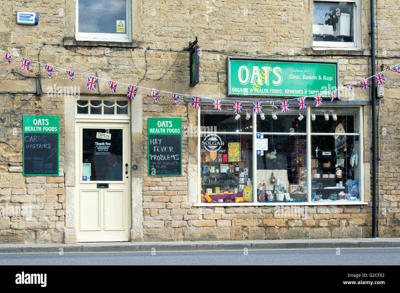 Oats health food shop in Chipping Norton. Cotswolds, Oxfordshire, England Stock Photo