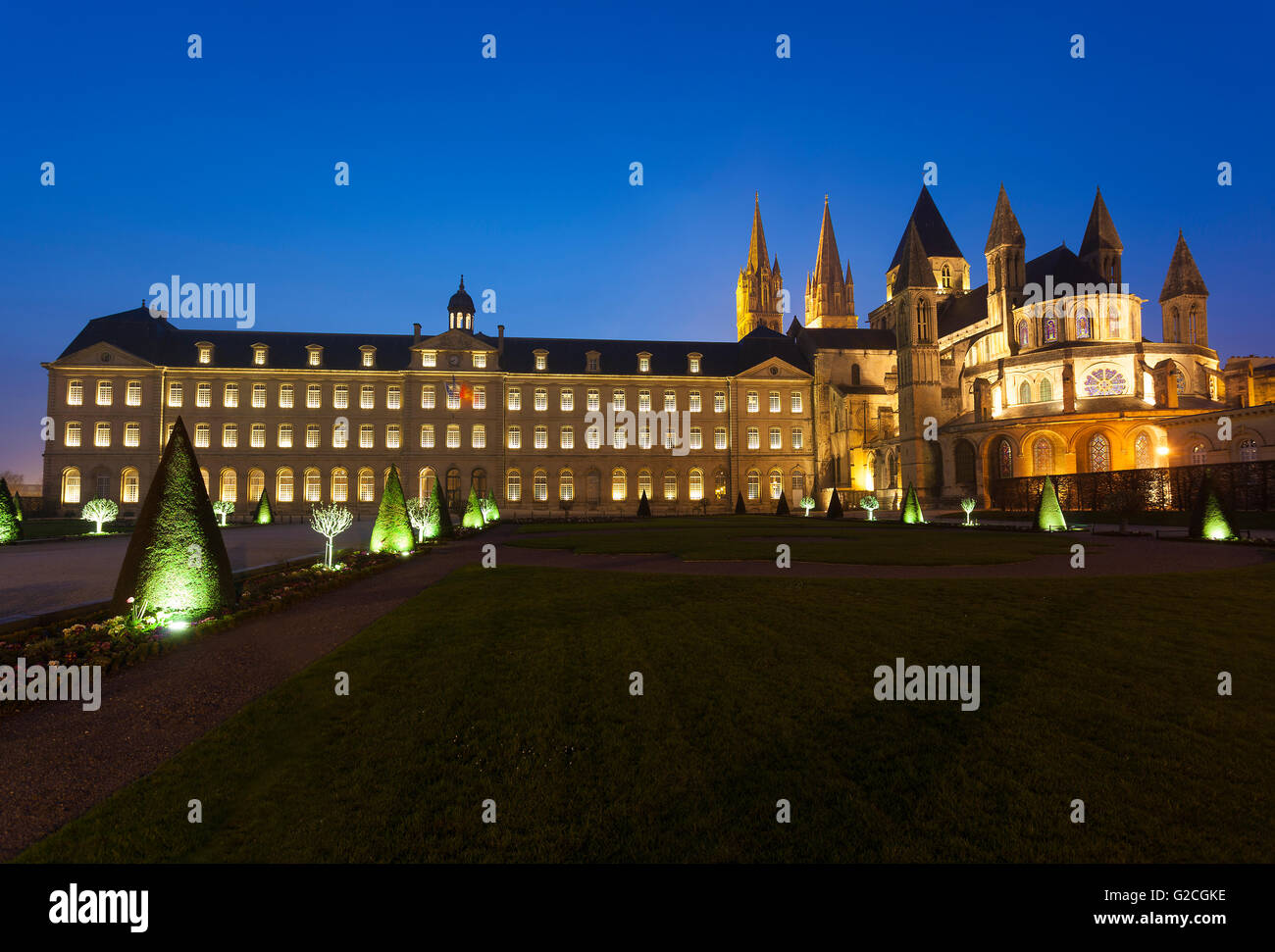 L'Abbaye-aux-Hommes, Church of Saint Etienne, Caen, Normandy, France Stock Photo