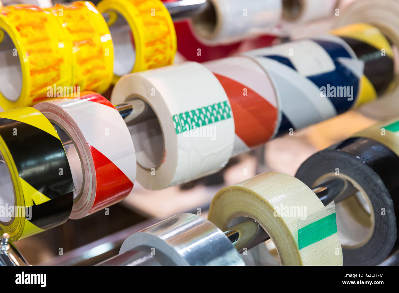 Rolls of packing scotch tapes Stock Photo