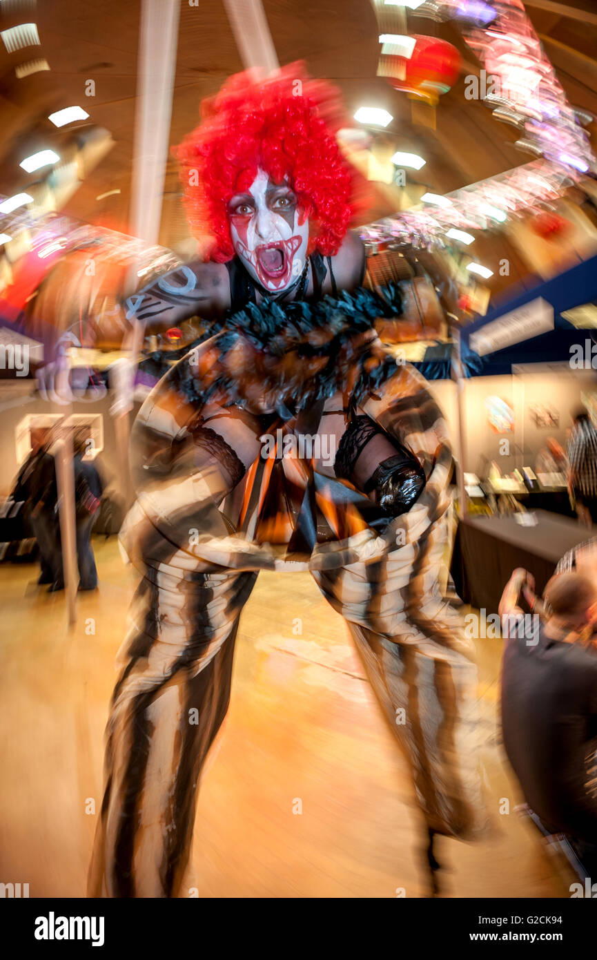 Bournemouth Ink Tattoo Convention, May 29th 2010:   Performers from the Pariah Circus entertaining the visitors. Stock Photo