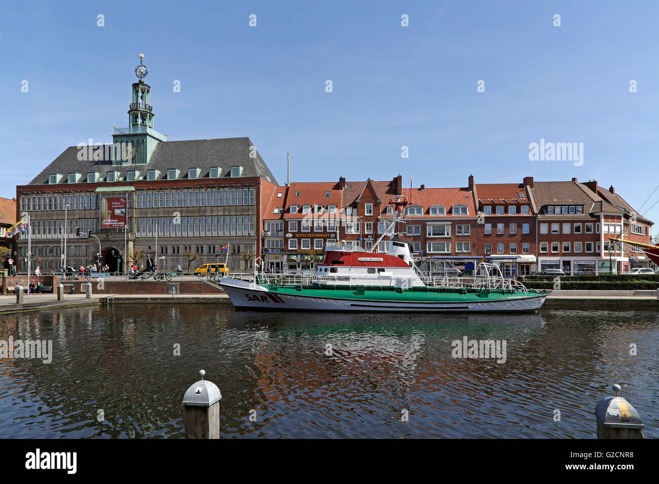 Ratsdelft with town hall, Emden, East Friesland, Lower Saxony, Germany