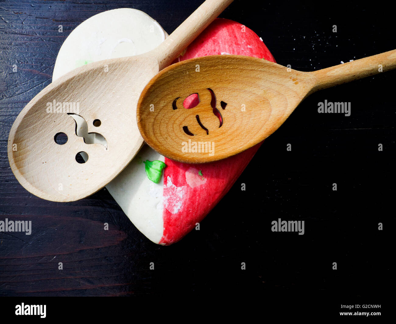funny wooden spoons Stock Photo Alamy