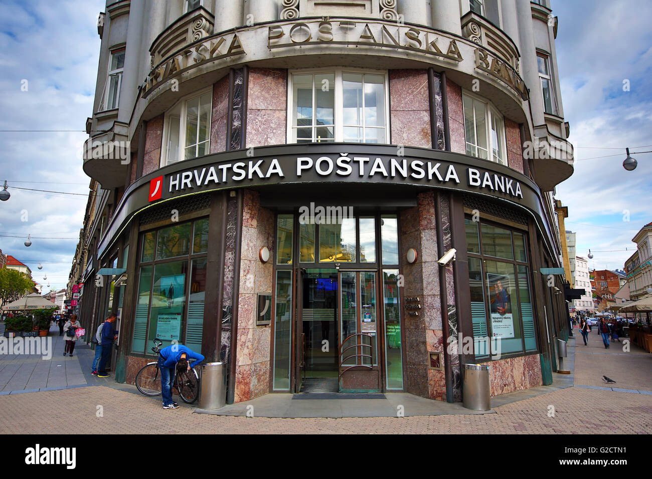 Hrvatska Postanska Banka bank in Zagreb, Croatia Stock Photo