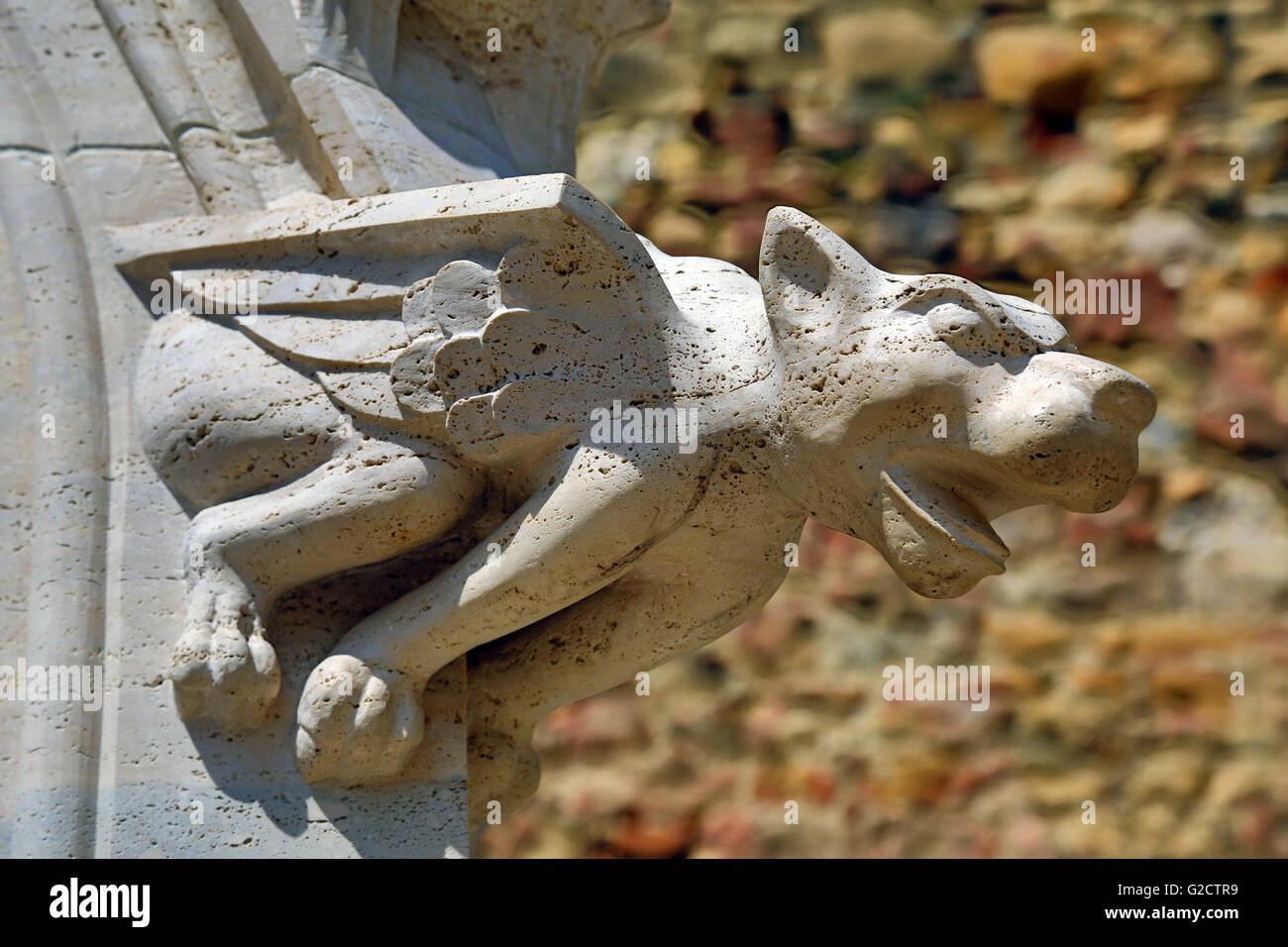 Gargoyle statue from the spire of Zagreb Cathedral in Zagreb, Croatia Stock Photo