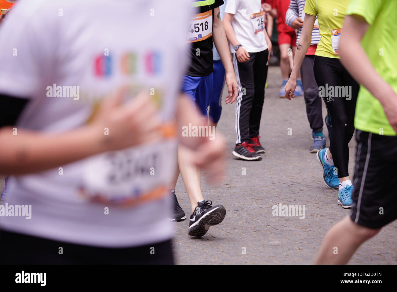 Berlin, Germany 27 may 2016. Peace running in Branderburger Gate. Charity event. 5000 children and young people running. They support the peace in conflict regions as well as in germany for the integration of the refugees. Stock Photo