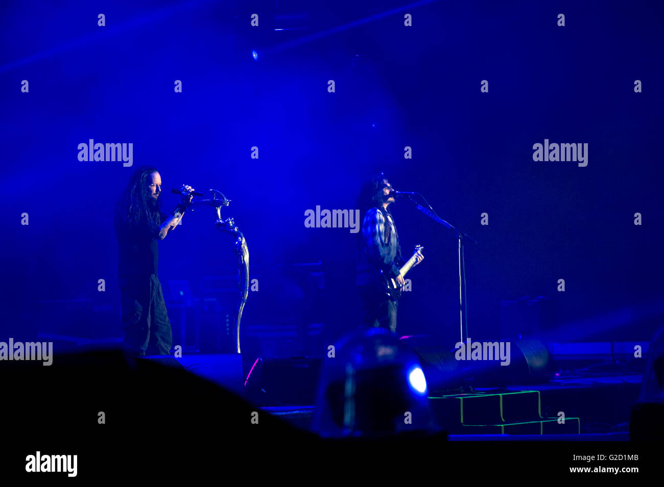 Lisbon, Portugal. 27th May, 2016. Korn performance in Rock in Rio 2016 Lisbon, the Nu Metal band from California present a good performance with 50.000 people. Lisbon, Portugal. On May 27, 2016 (Photo by Gonçalo Silva) Credit:  Gonçalo Silva/Alamy Live News Stock Photo