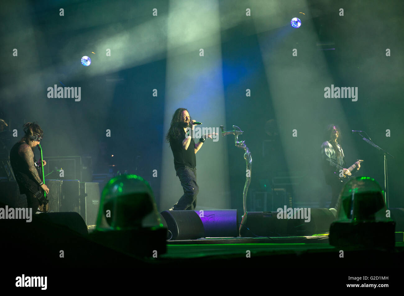 Lisbon, Portugal. 27th May, 2016. Korn performance in Rock in Rio 2016 Lisbon, the Nu Metal band from California present a good performance with 50.000 people. Lisbon, Portugal. On May 27, 2016 (Photo by Gonçalo Silva) Credit:  Gonçalo Silva/Alamy Live News Stock Photo