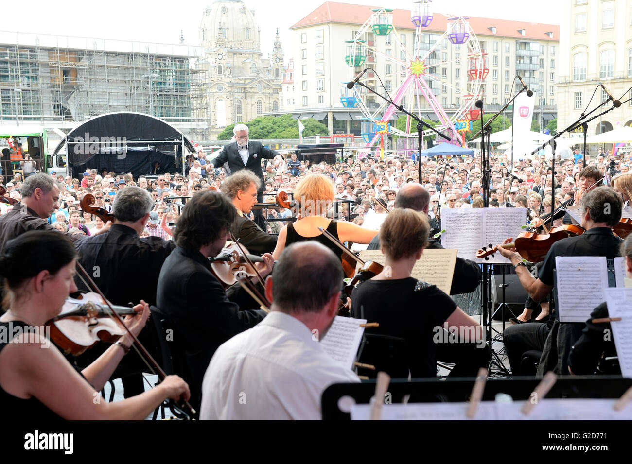 Musicians playing during the Dresden Music Festival in Dresden, Germany