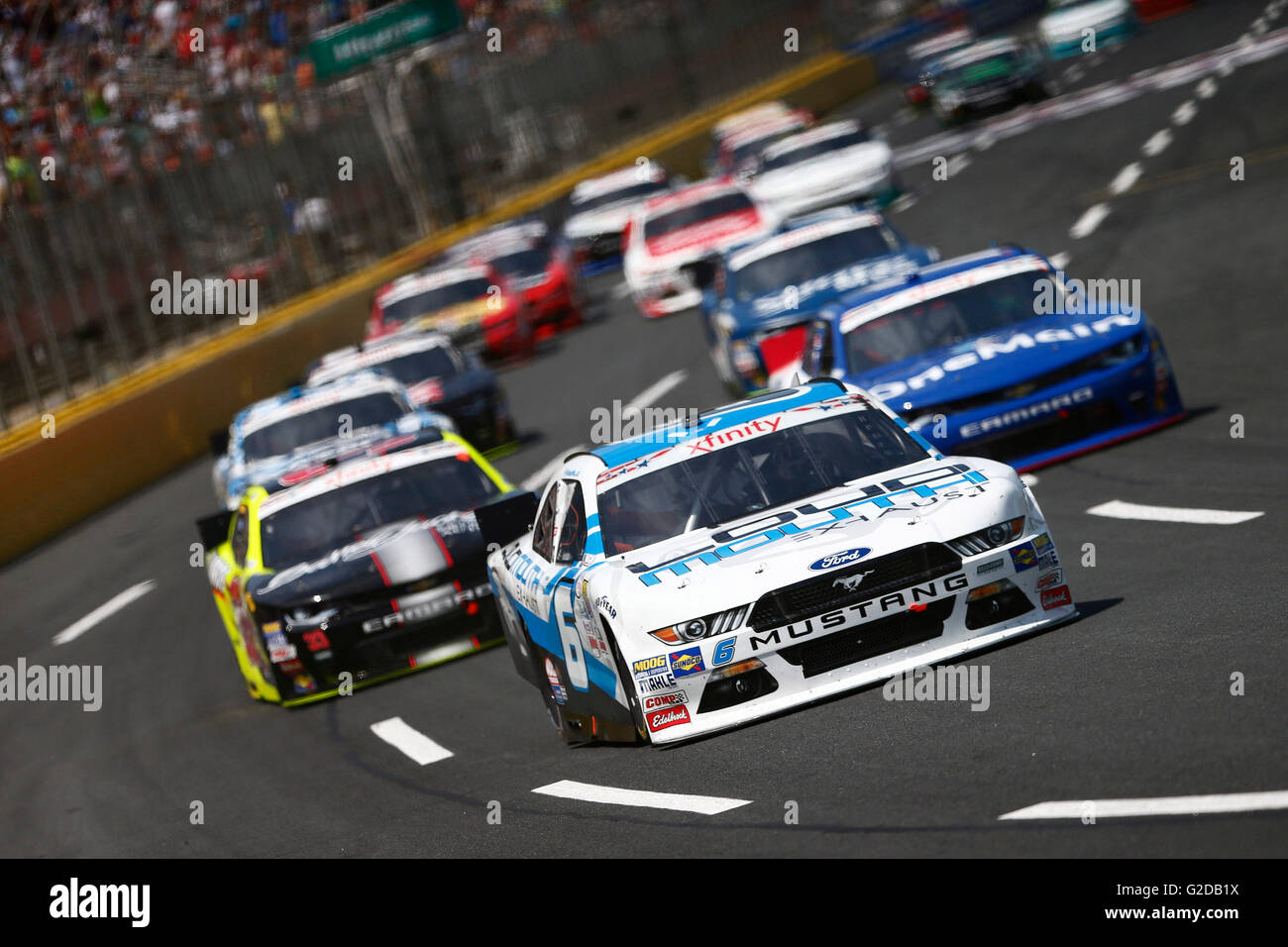 Concord, NC, USA. 28th May, 2016. Concord, NC - May 28, 2016: Darrell Wallace Jr (6) battles for position during the Hisense 300 at the Charlotte Motor Speedway in Concord, NC. © csm/Alamy Live News Stock Photo