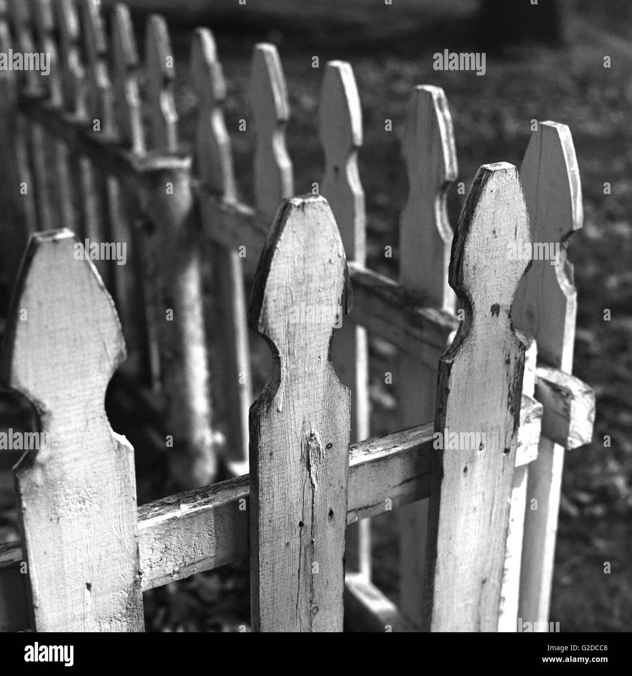 Old White Picket Fence Stock Photo Alamy