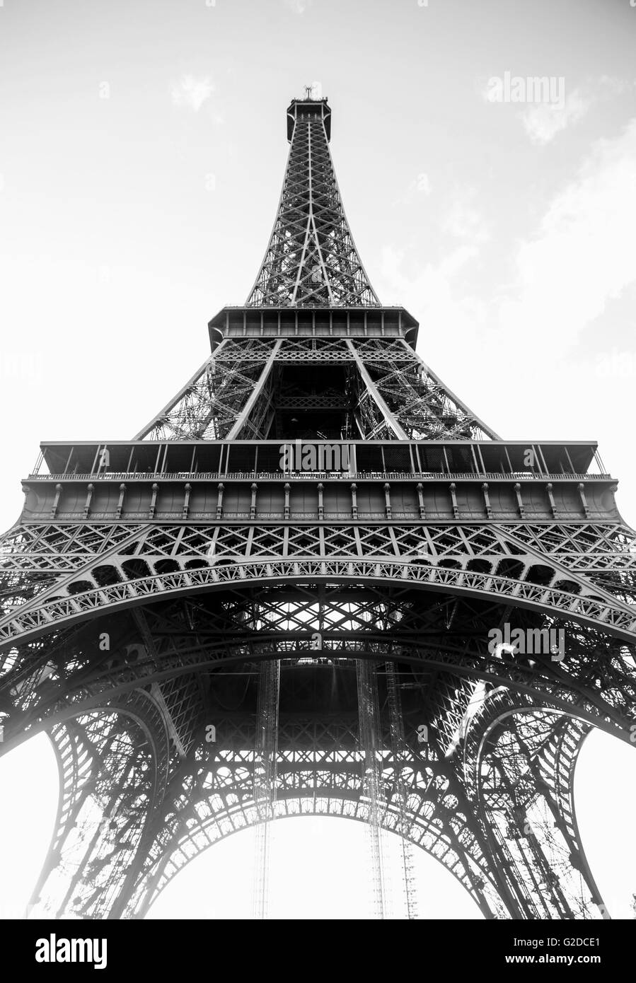 Eiffel Tower, Low Angle View, Paris, France Stock Photo
