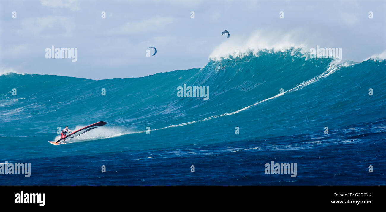 Big Wave Windsurfing Stock Photo Alamy