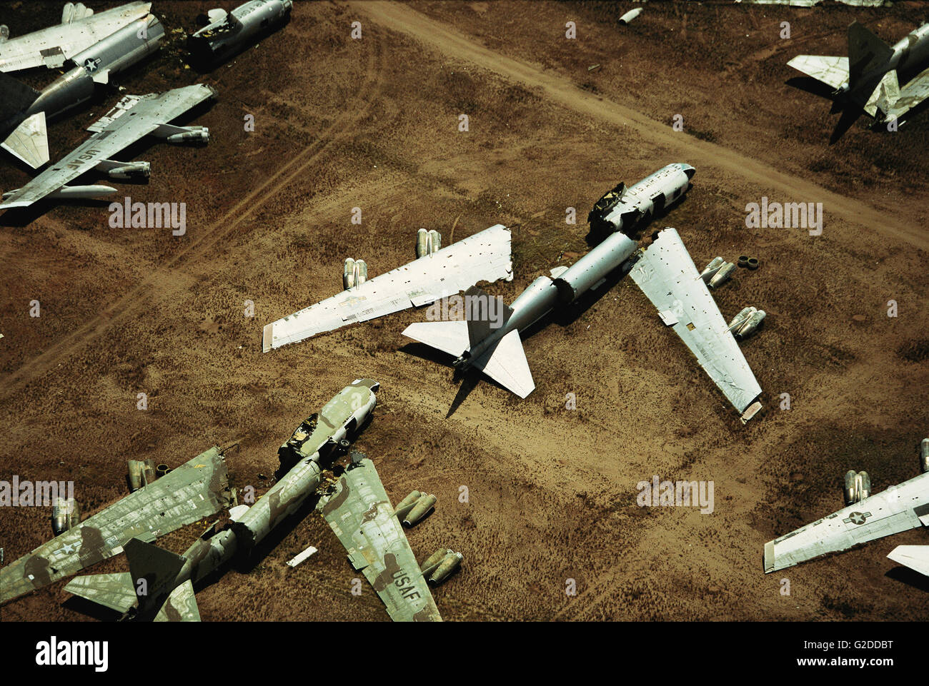 Military Aircraft Boneyard, High Angle View Stock Photo Alamy