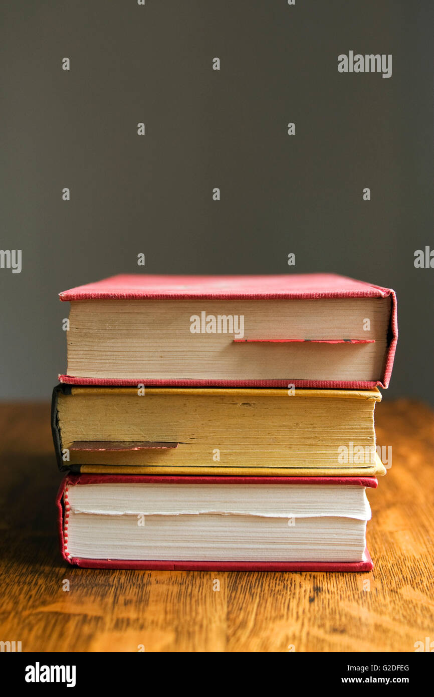 Three Stacked Hardcover Books Stock Photo - Alamy