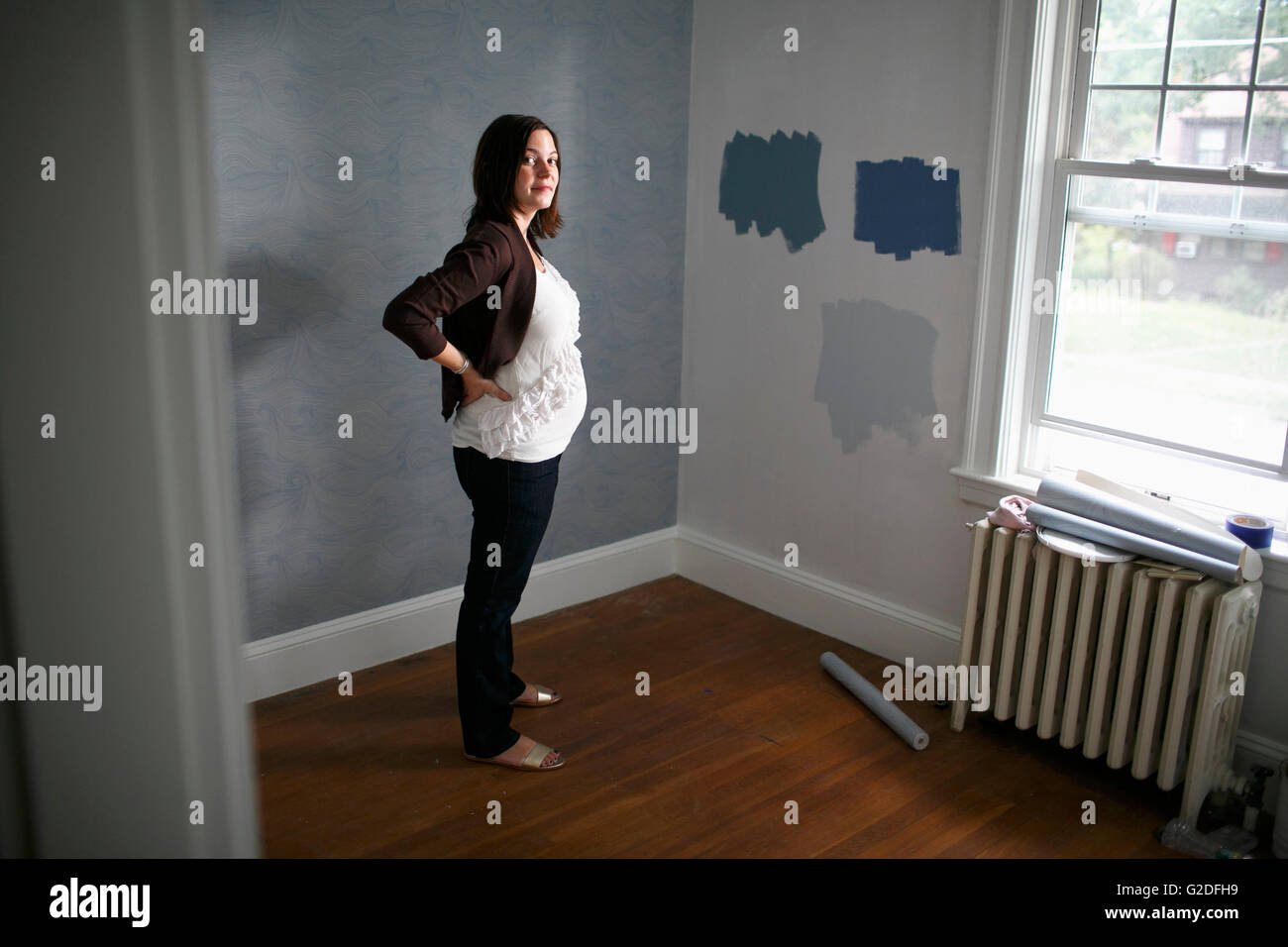 Pregnant woman belly paint hires stock photography and images Alamy