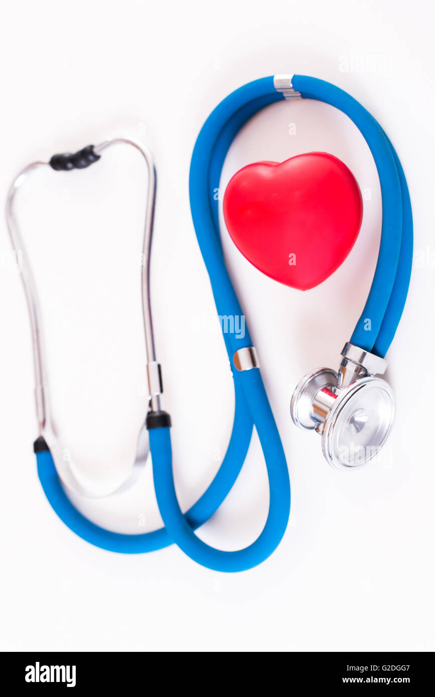 Blue stethoscope on white background Stock Photo - Alamy