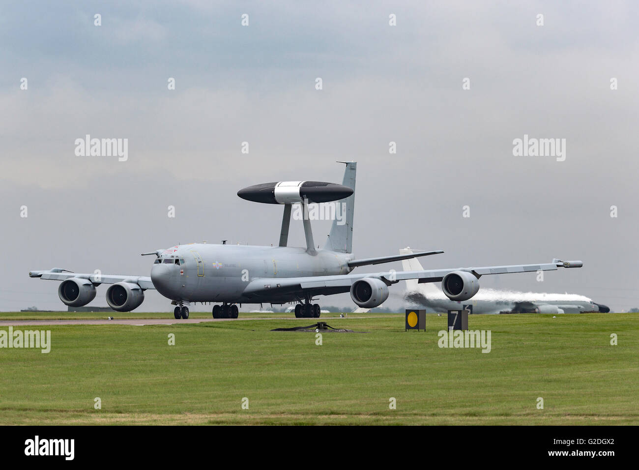 Royal Air Force Boeing E-3D Sentry AEW1 airborne early warning and control (AEW&C) aircraft from 8 Squadron at RAF Waddington Stock Photo