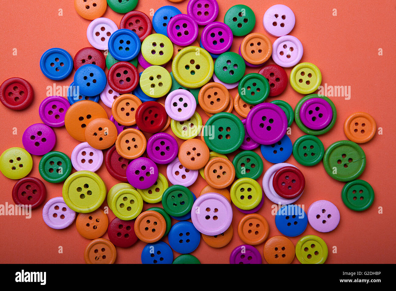Heap of buttons in many color variations Stock Photo
