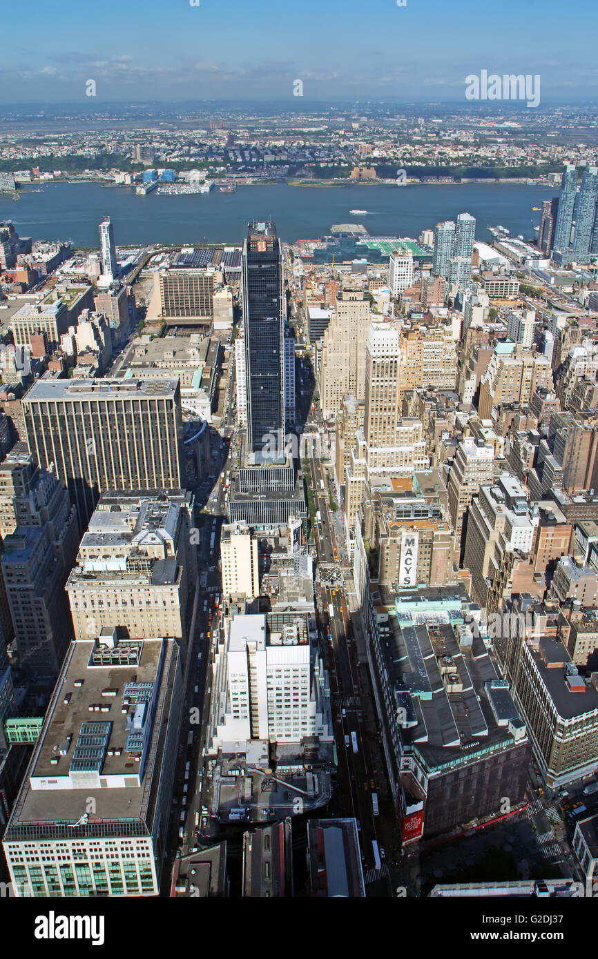 Manhattan Aerial View Madison Square Garden Macys Stock Photo