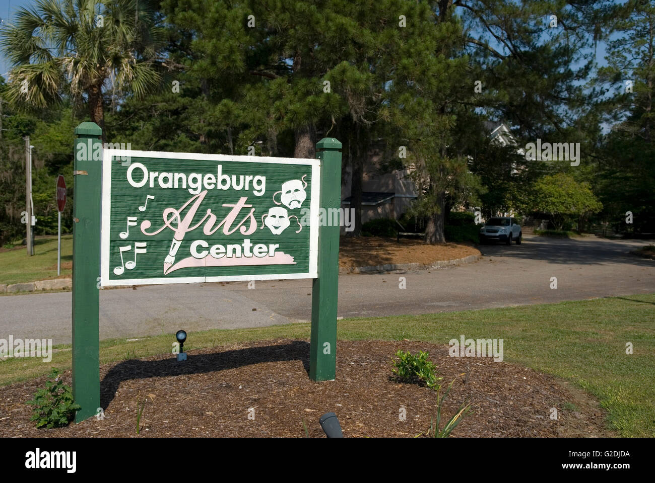Orangeburg Arts Center sign South Carolina Stock Photo Alamy