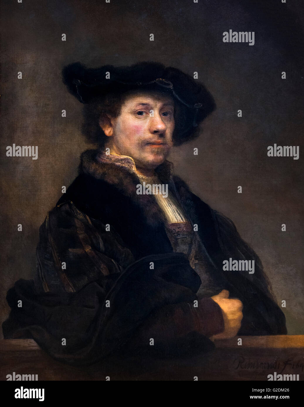 Rembrandt, Self Portrait at the Age of 34  oil on canvas, c.1640 Stock Photo