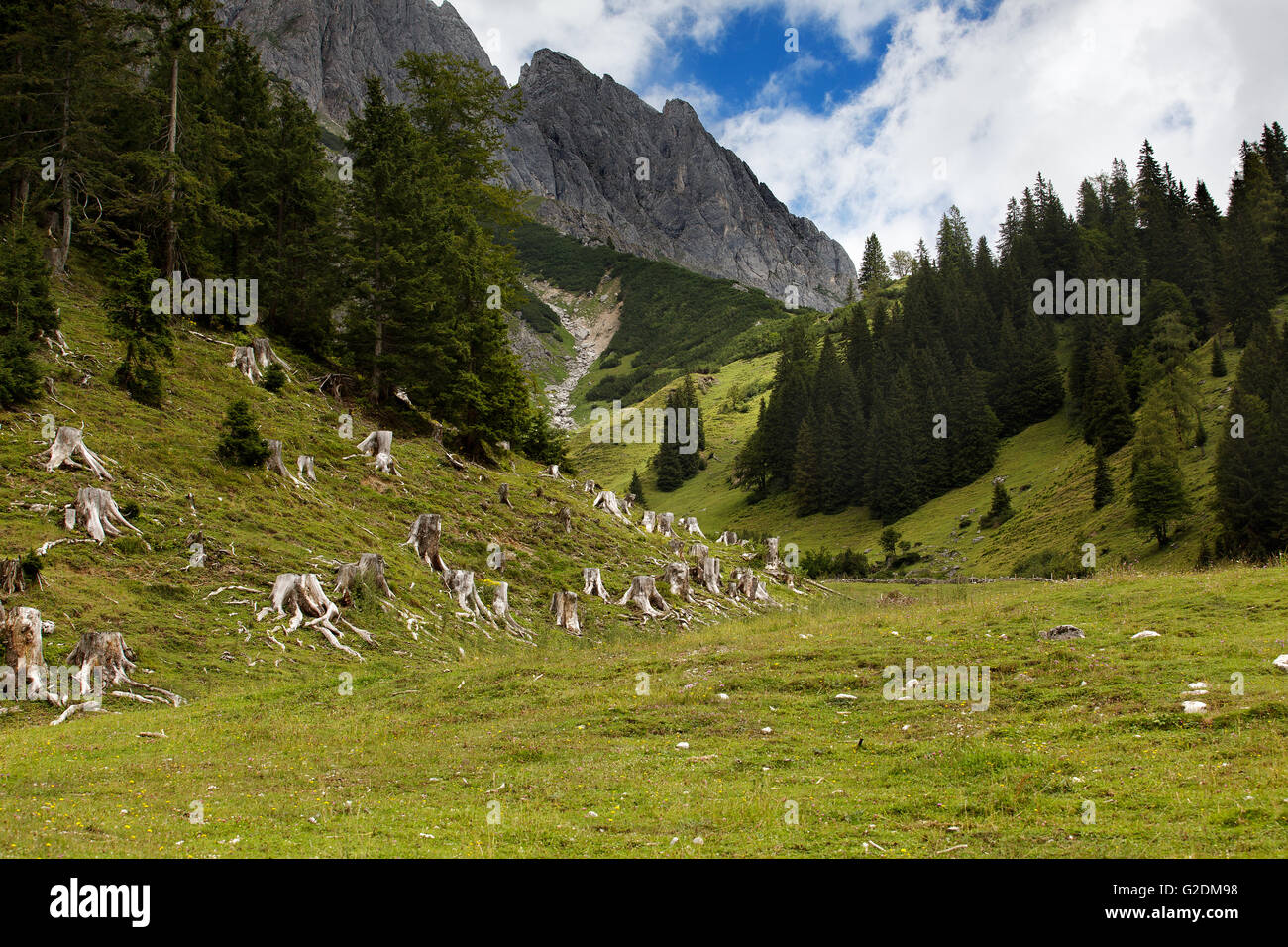 Scenery of the Hochkoenig Mountain area in the Austrian Alps near