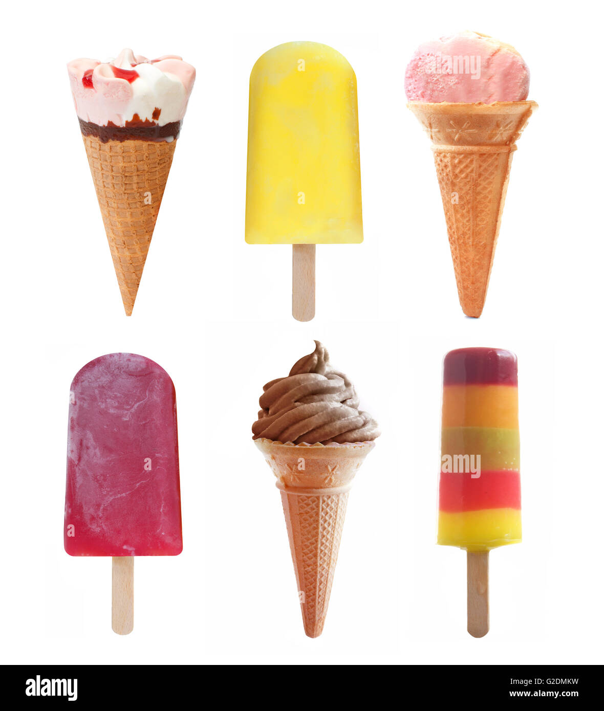 Ice cream and frozen popsicle collection Stock Photo