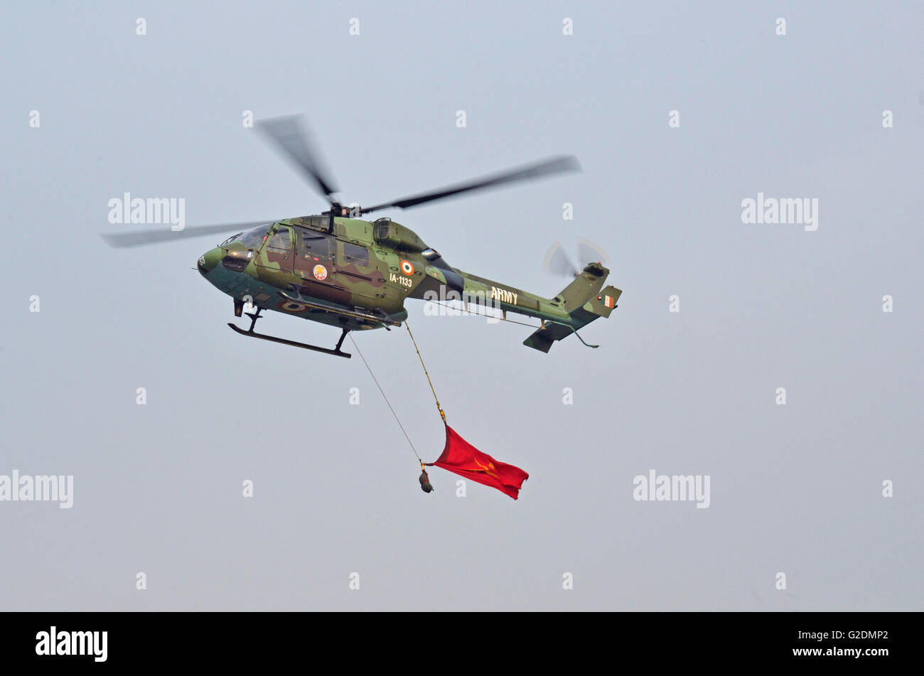 Dhruv - Advanced Light Helicopter, designed and manufactured by Hindustan  Aeronautics Limited, flying past