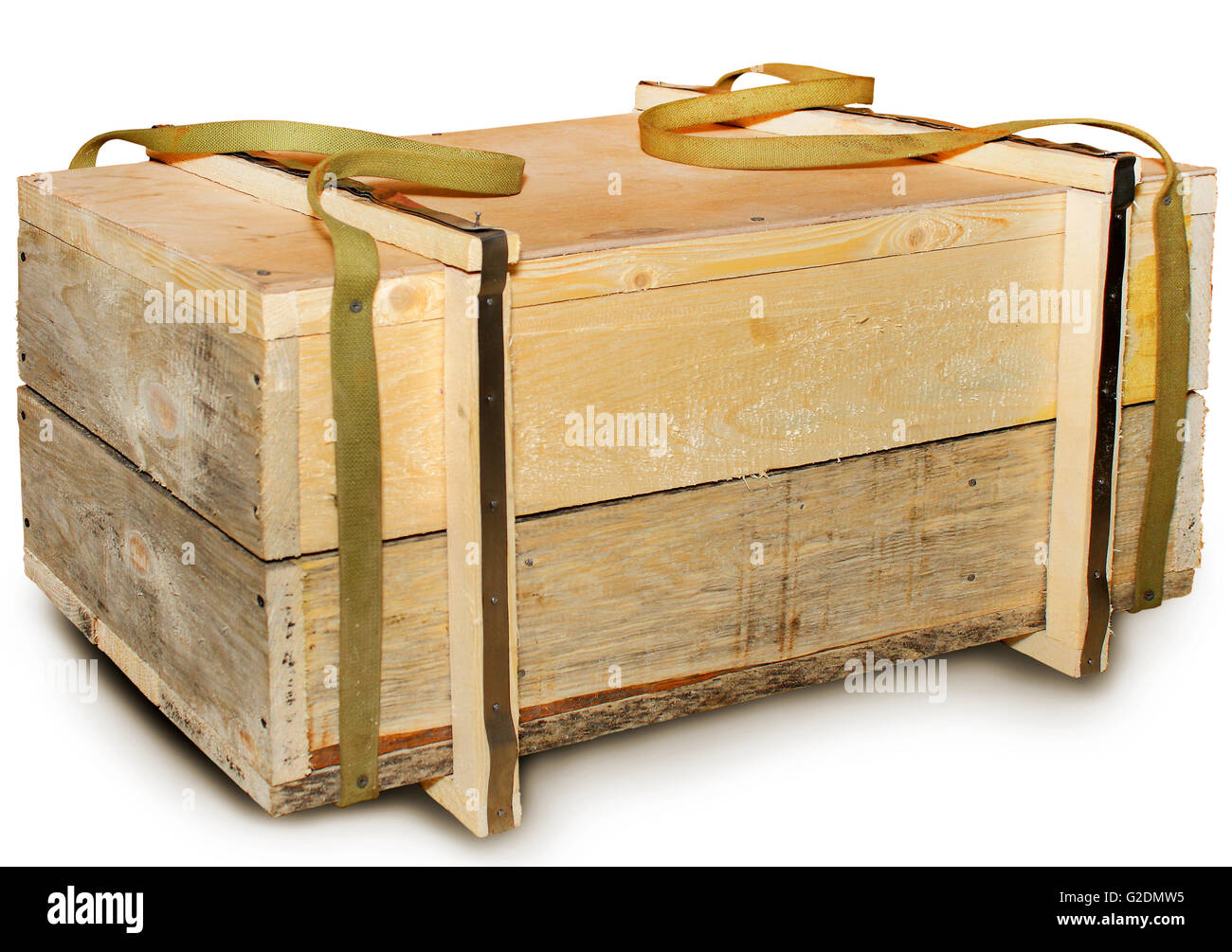 Wooden box with handles Stock Photo Alamy