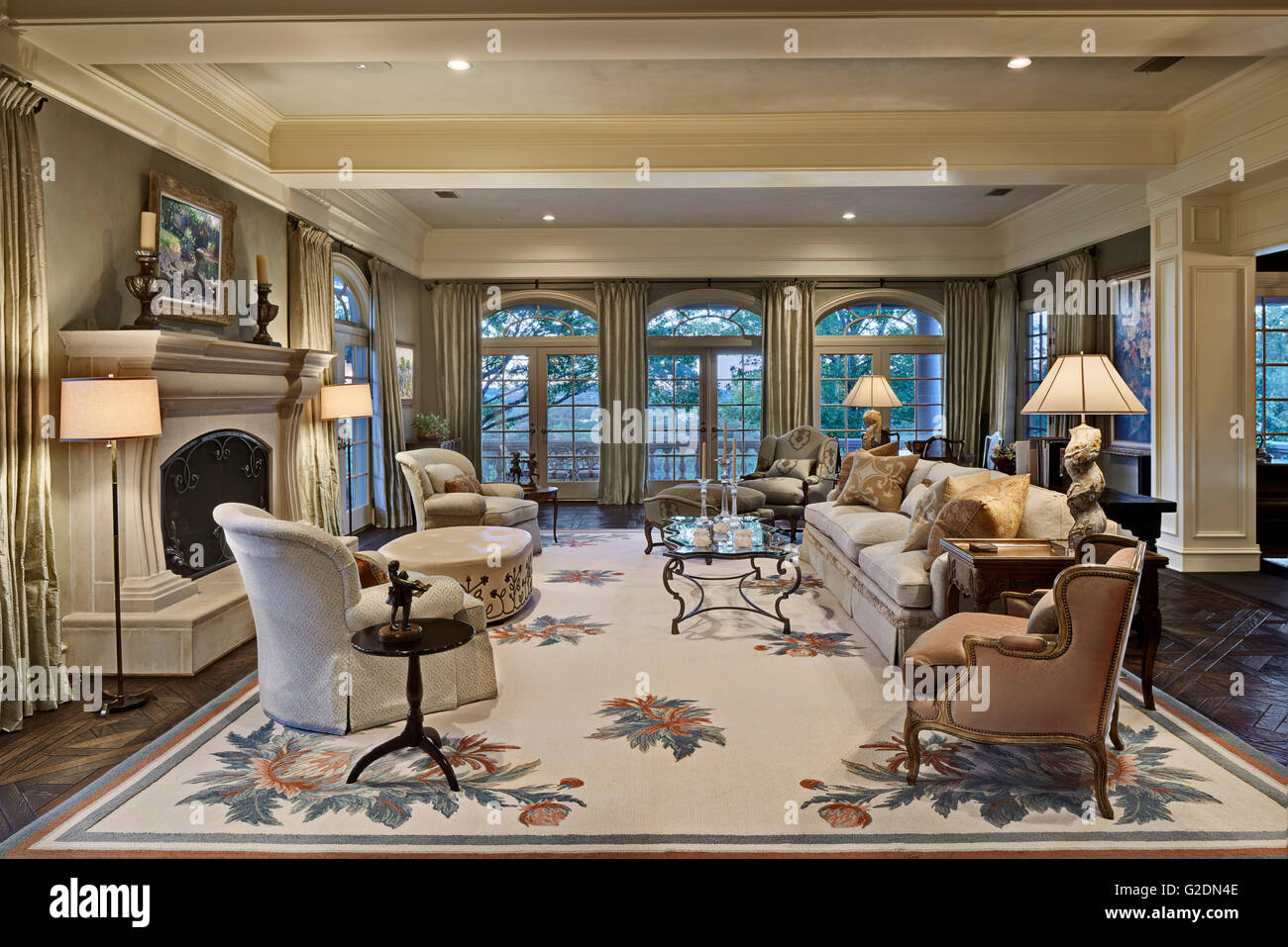 Opulent Living Room Stock Photo