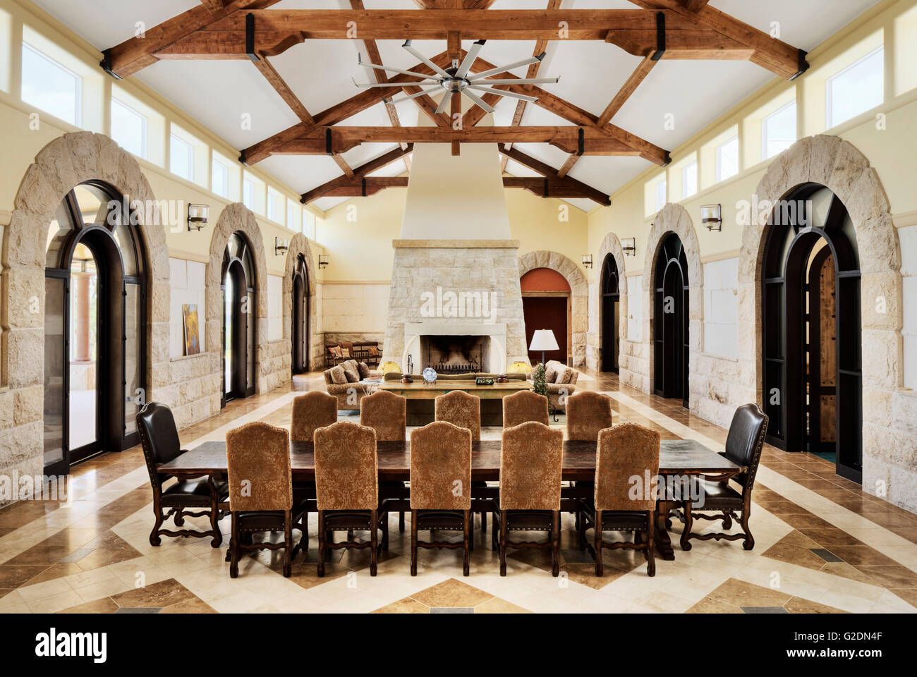 Fresh Look at Living And Dining Areas In Large Room Of Opulent House