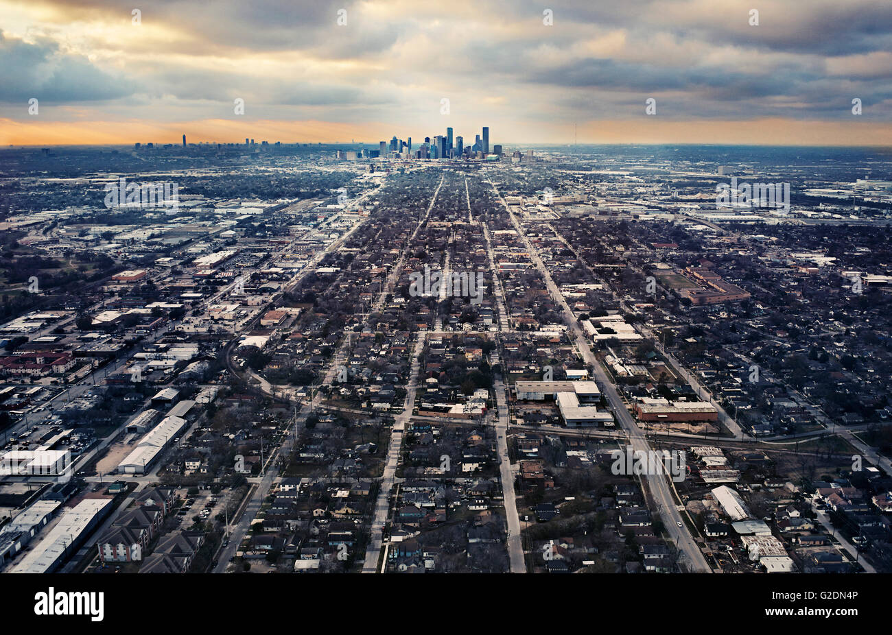 Aerial of the Uptown area of Houston Texas Stock Photo - Alamy