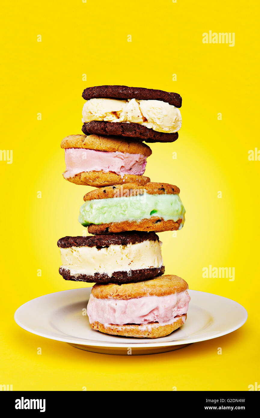 Stacked Ice Cream Sandwiches Stock Photo Alamy