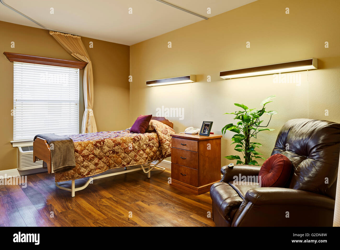 Bedroom in Assisted Living Facility Stock Photo
