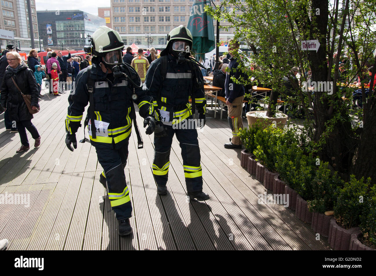 Berlin Firefighter Stairrun. Berlin, Germany. Two person teams from